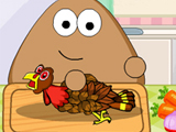 Game "Pou Thanksgiving Day Slacking"